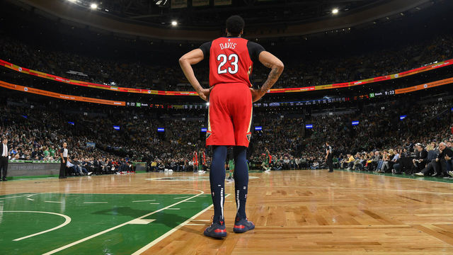 BOSTON, MA - DECEMBER 10: Anthony Davis #23 of the New Orleans Pelicans looks on during a game against the Boston Celtics on December 10, 2018 at the TD Garden in Boston, Massachusetts. Mandatory Copyright Notice: Copyright 2018 NBAE