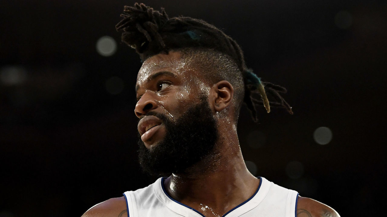 NEW YORK, NEW YORK - FEBRUARY 05: Reggie Bullock #25 of the Detroit Pistons looks on during the first quarter of the game against the New York Knicks at Madison Square Garden on February 05, 2019 in New York City.