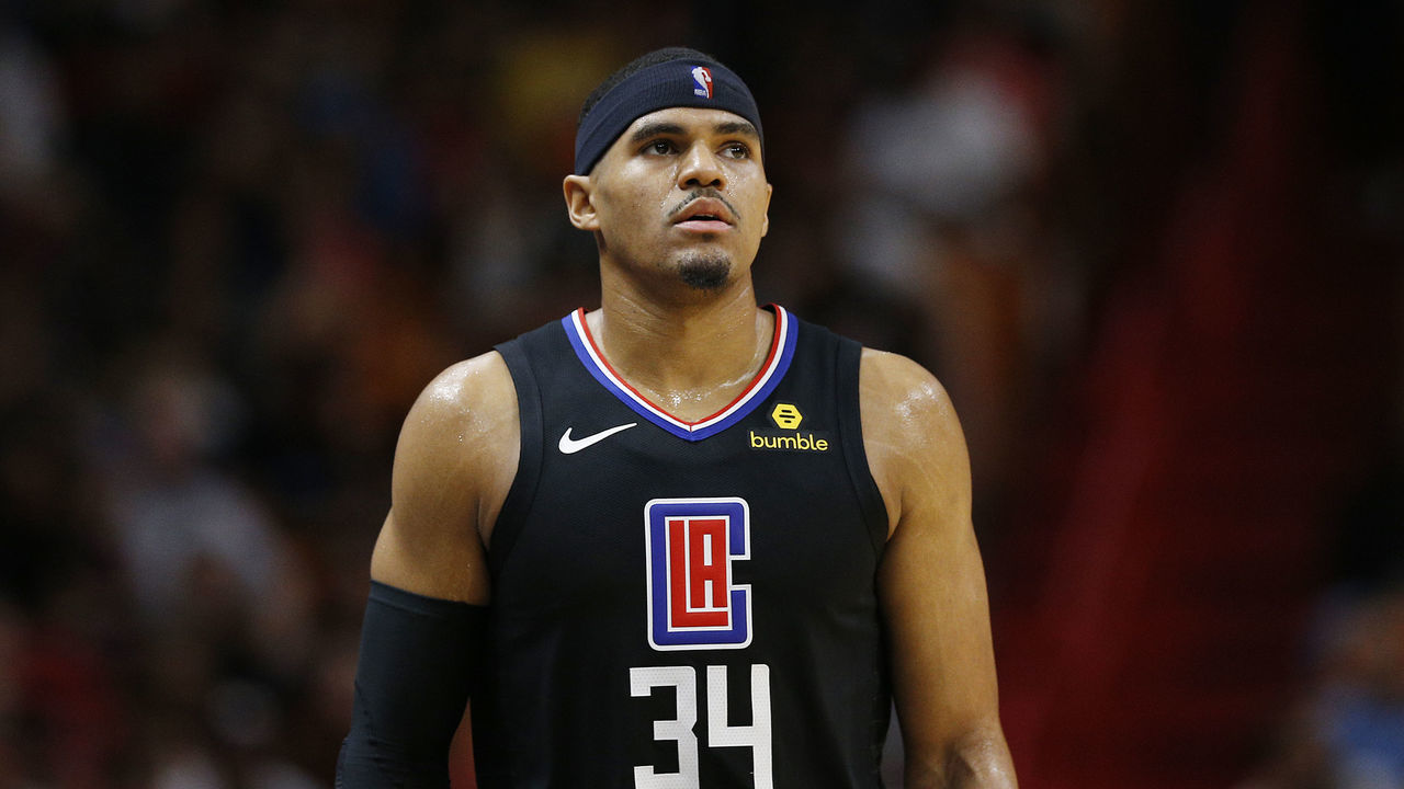 MIAMI, FLORIDA - JANUARY 23: Tobias Harris #34 of the LA Clippers in action against the Miami Heat at American Airlines Arena on January 23, 2019 in Miami, Florida.