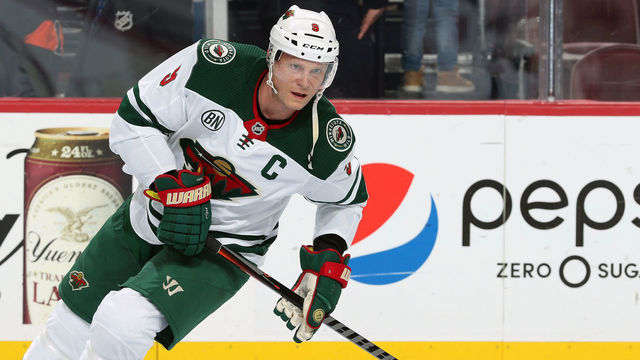 PHILADELPHIA, PA - JANUARY 14: Mikko Koivu #9 of the Minnesota Wild warms up against the Philadelphia Flyers on January 14, 2019 at the Wells Fargo Center in Philadelphia, Pennsylvania.