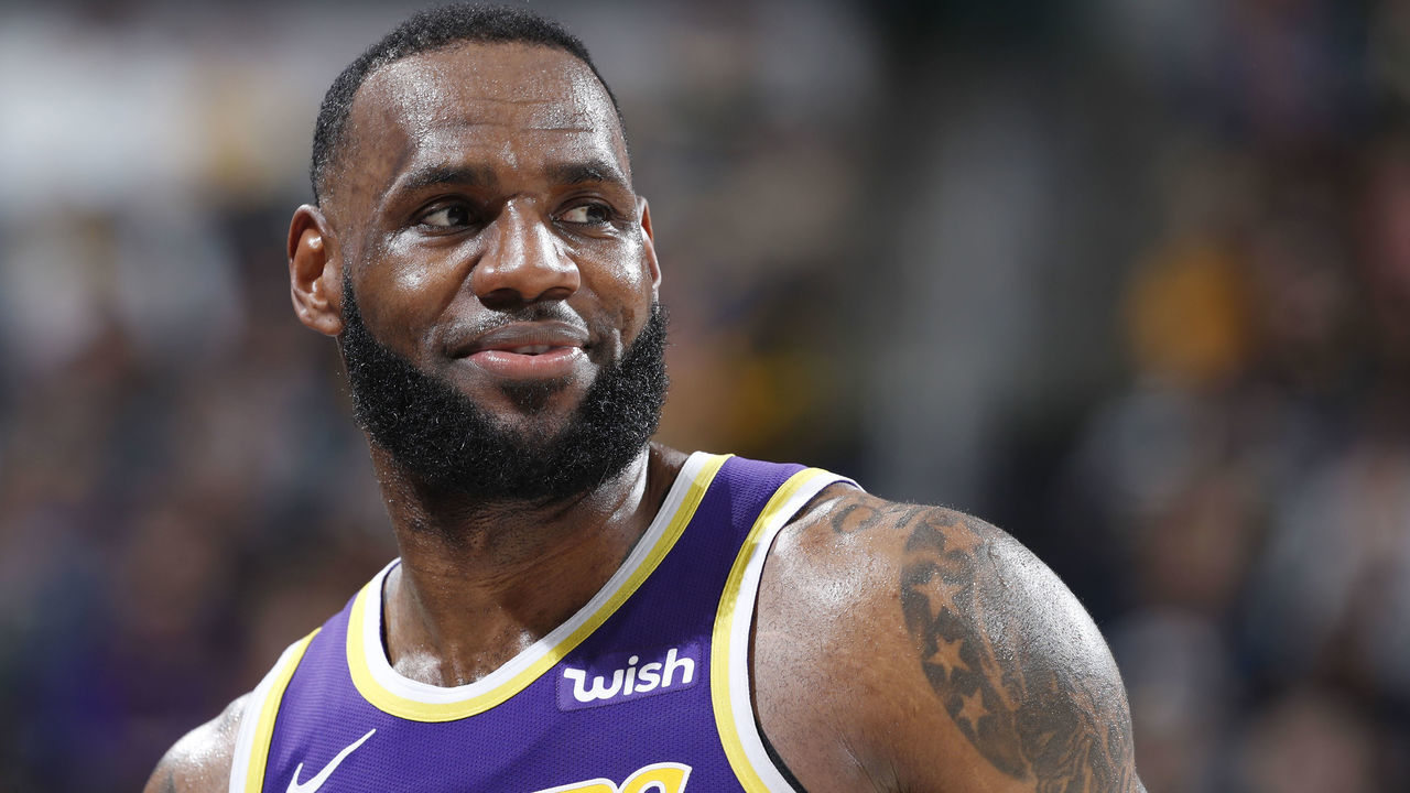 INDIANAPOLIS, IN - FEBRUARY 05: LeBron James #23 of the Los Angeles Lakers looks on against the Indiana Pacers in the second half of the game at Bankers Life Fieldhouse on February 5, 2019 in Indianapolis, Indiana. The Pacers won 136-94. NOTE TO USER: User expressly acknowledges and agrees that, by downloading and or using the photograph, User is consenting to the terms and conditions of the Getty Images License Agreement.