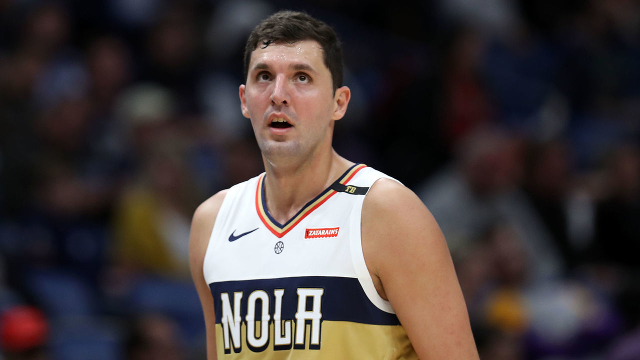NEW ORLEANS, LOUISIANA - JANUARY 09: Nikola Mirotic #3 of the New Orleans Pelicans looks on against the Cleveland Cavaliers at Smoothie King Center on January 09, 2019 in New Orleans, Louisiana.