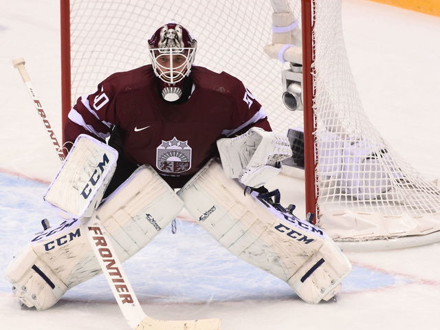 Latvian goalie Gudlevskis got his first new pair of pads in July