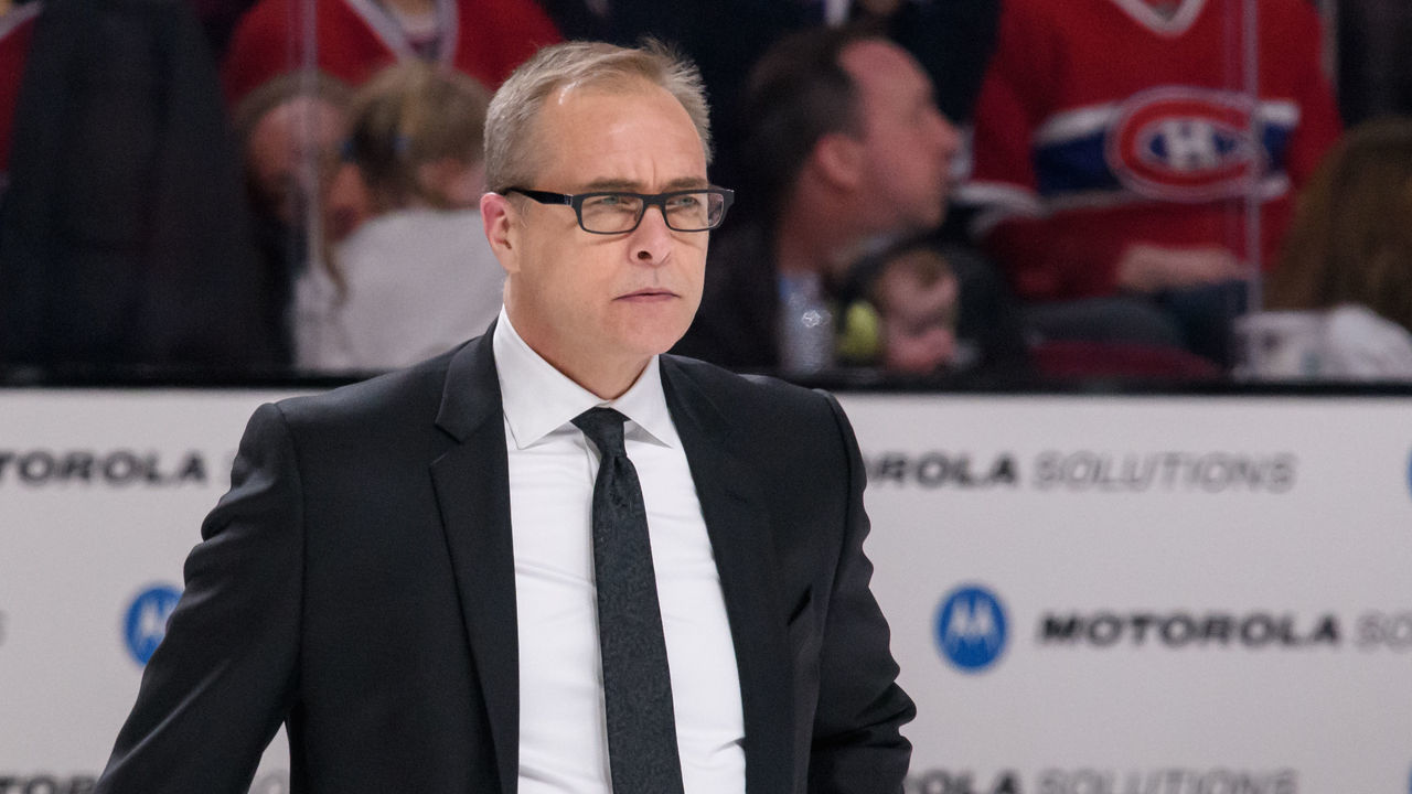 MONTREAL, QC - FEBRUARY 18: Head coach of the Winnipeg Jets Paul Maurice after the first period of the NHL regular season game between the Winnipeg Jets and the Montreal Canadiens on February 18, 2017, at the Bell Centre in Montreal, QC