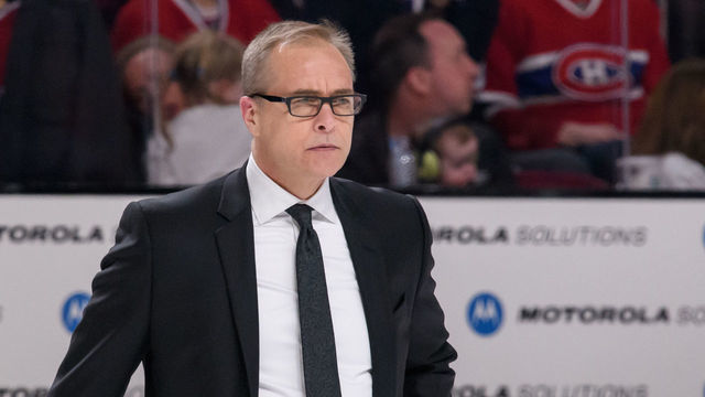MONTREAL, QC - FEBRUARY 18: Head coach of the Winnipeg Jets Paul Maurice after the first period of the NHL regular season game between the Winnipeg Jets and the Montreal Canadiens on February 18, 2017, at the Bell Centre in Montreal, QC