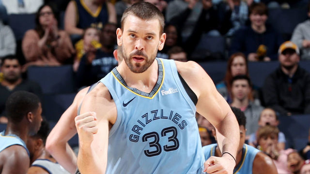 MEMPHIS, TN - JANUARY 26: Marc Gasol #33 of the Memphis Grizzlies reacts against the Indiana Pacers on January 26, 2019 at FedExForum in Memphis, Tennessee. Mandatory Copyright Notice: Copyright 2019 NBAE