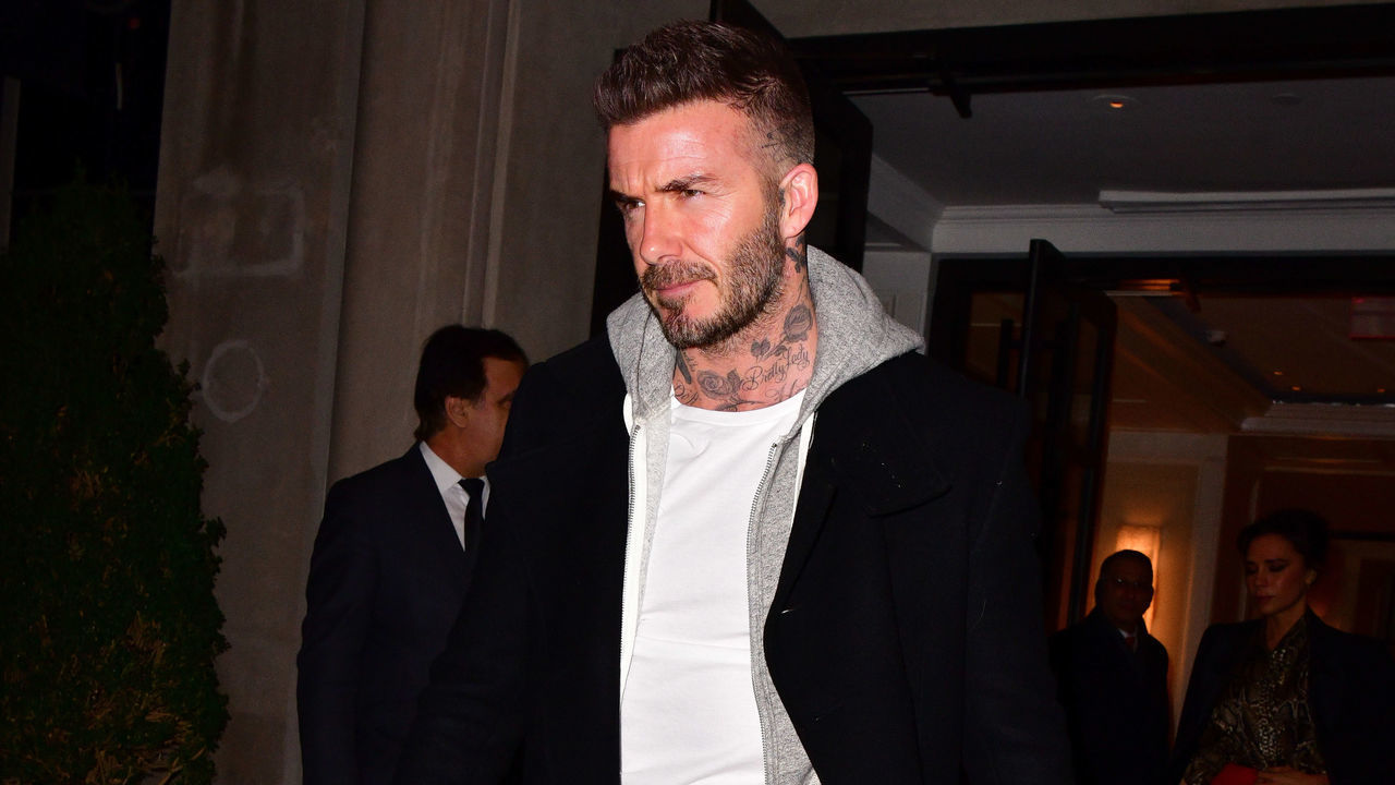 NEW YORK, NY - JANUARY 22: David Beckham seen on the streets of Manhattan on January 22, 2019 in New York City.