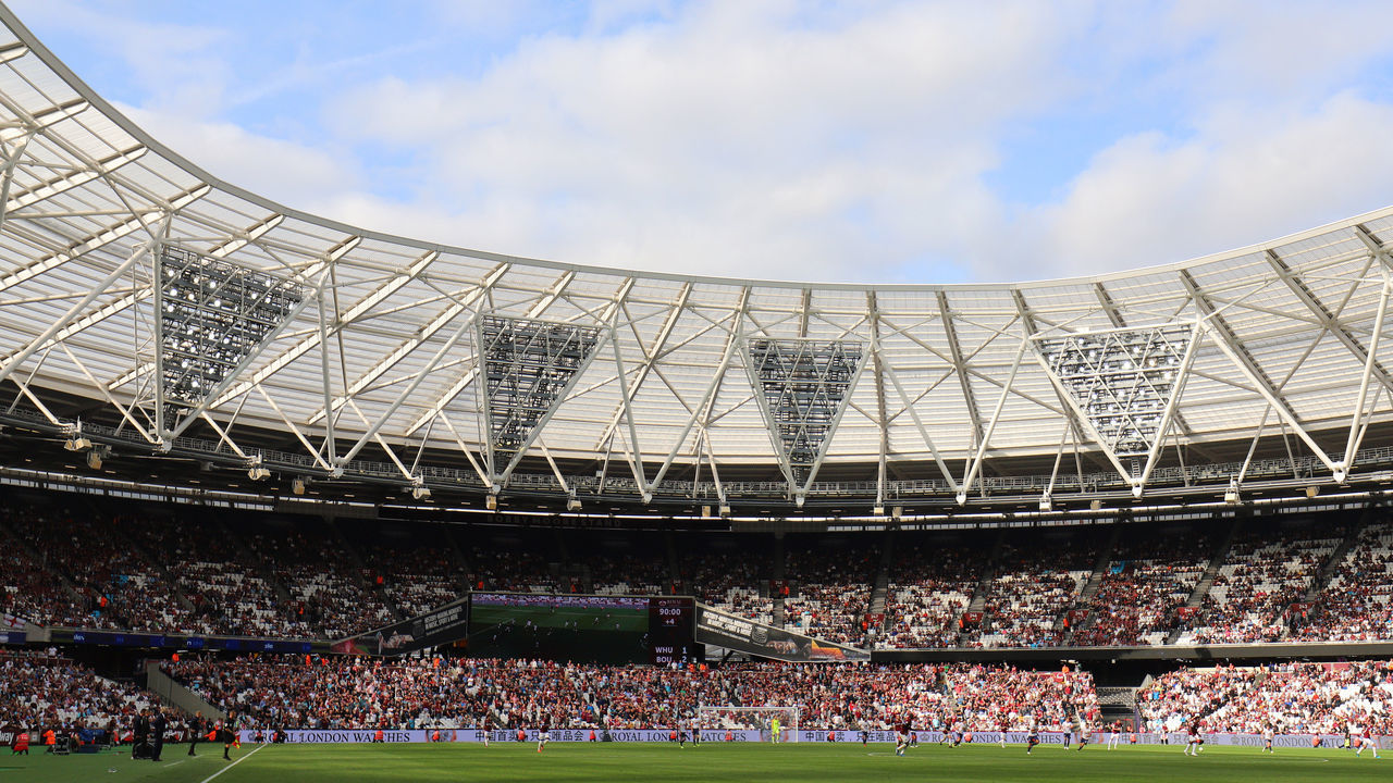 LONDON, ENGLAND - AUGUST 18: General view of The Olympic Stadium during the Premier League match between West Ham United and AFC Bournemouth at London Stadium on August 18, 2018 in London, United Kingdom.