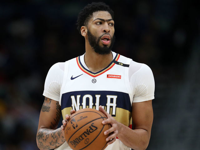 NEW ORLEANS, LOUISIANA - JANUARY 09: Anthony Davis #23 of the New Orleans Pelicans looks on during the game against the Cleveland Cavaliers at Smoothie King Center on January 09, 2019 in New Orleans, Louisiana.