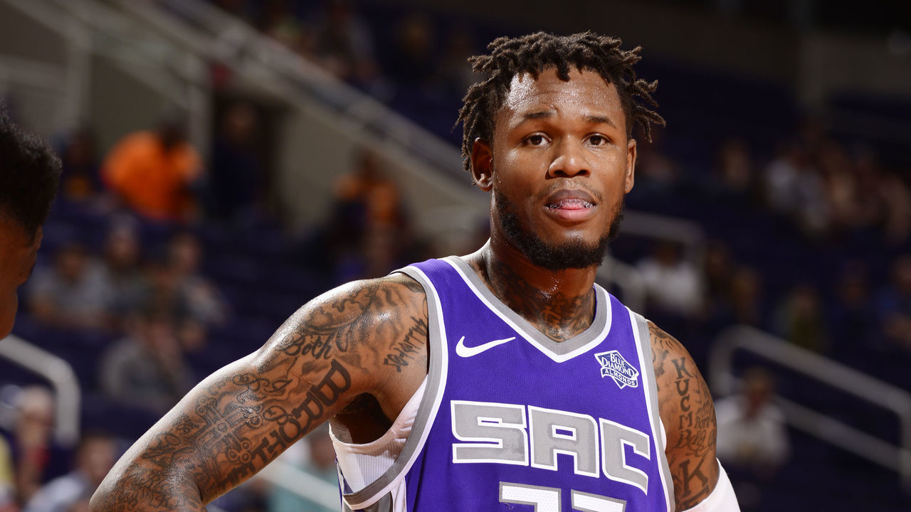 PHOENIX, AZ - OCTOBER 1: Ben McLemore #23 of the Sacramento Kings looks on against the Phoenix Suns during a pre-season game on October 1, 2018 at Talking Stick Resort Arena in Phoenix, Arizona. Mandatory Copyright Notice: Copyright 2018 NBAE