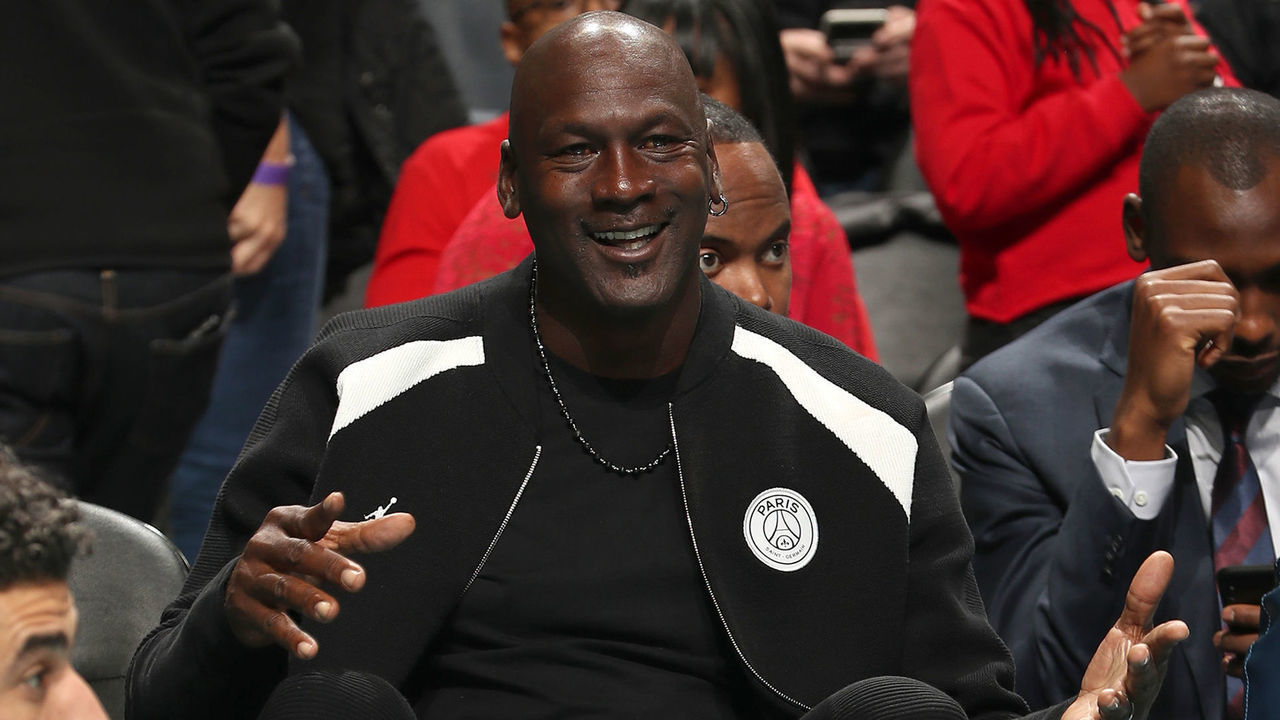 CHARLOTTE, NC - DECEMBER 7: Michael Jordan attends the game between the Denver Nuggets and the Charlotte Hornets on December 7, 2018 at the Spectrum Center in Charlotte, North Carolina. NOTE TO USER: User expressly acknowledges and agrees that, by downloading and/or using this photograph, user is consenting to the terms and conditions of the Getty Images License Agreement. Mandatory Copyright Notice: Copyright 2018 NBAE