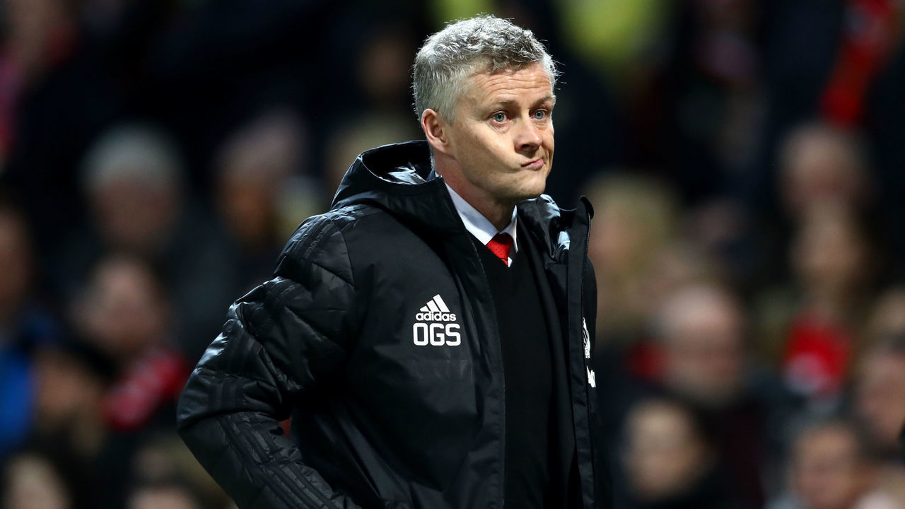 MANCHESTER, ENGLAND - FEBRUARY 12: Ole Gunnar Solskjaer, Manager of Manchester United during the UEFA Champions League Round of 16 First Leg match between Manchester United and Paris Saint-Germain at Old Trafford on February 12, 2019 in Manchester, England.