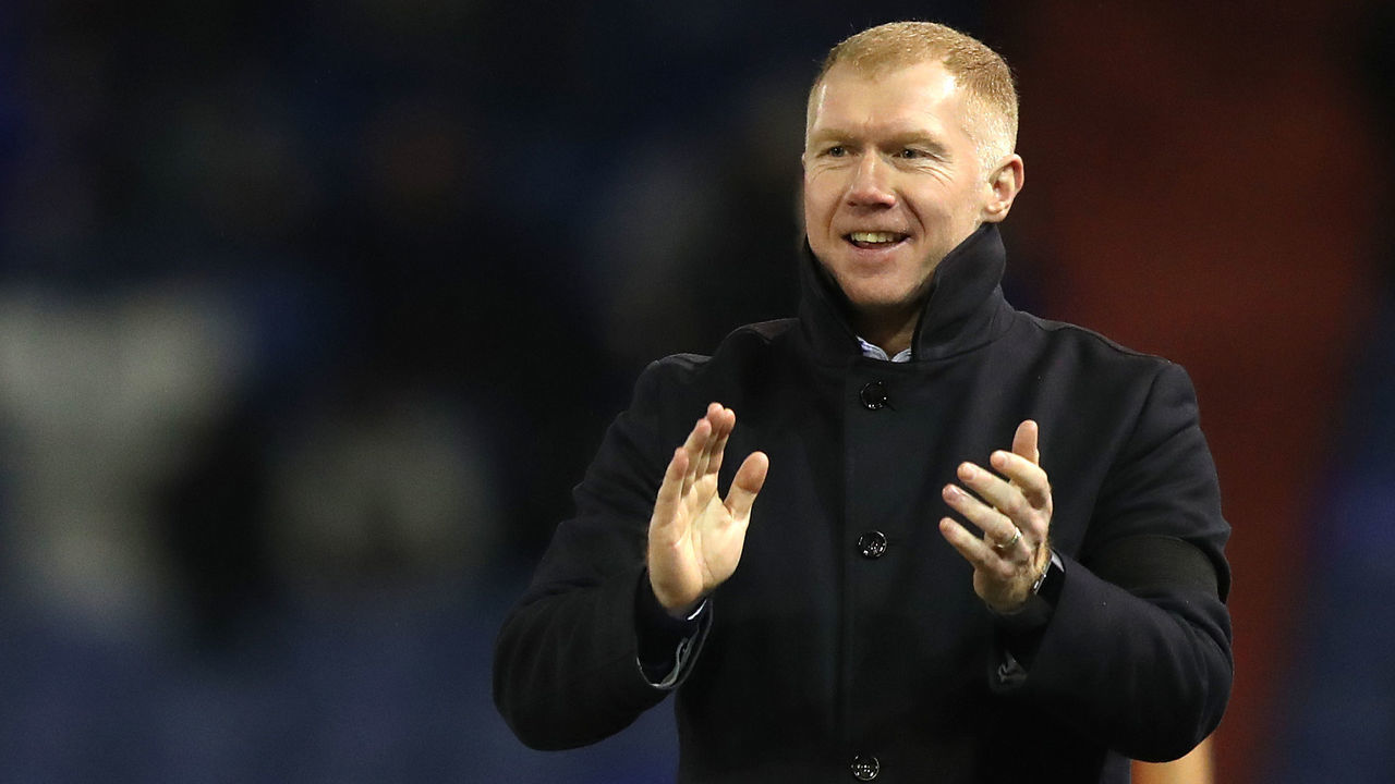 Oldham Athletic manager Paul Scholes during the Sky Bet League Two match at Boundary Park, Oldham.