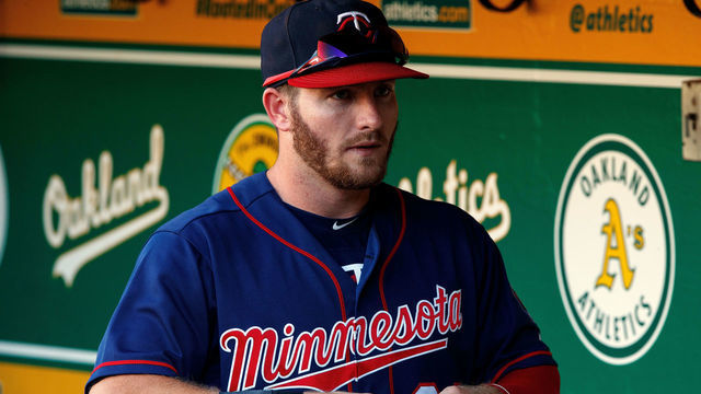 OAKLAND, CA - SEPTEMBER 22: Robbie Grossman #36 of the Minnesota Twins stands in the dugout before the game against the Oakland Athletics at the Oakland Coliseum on September 22, 2018 in Oakland, California. The Oakland Athletics defeated the Minnesota Twins 3-2.