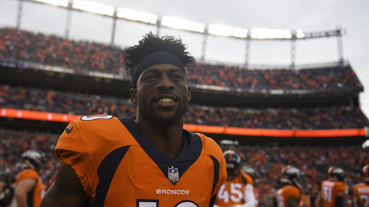 DENVER, CO - NOVEMBER 4: Emmanuel Sanders (10) of the Denver Broncos before the game against the Houston Texans. The Denver Broncos hosted the Houston Texans at Broncos Stadium at Mile High in Denver, Colorado on Sunday, November 4, 2018.