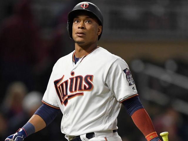 MINNEAPOLIS, MN - SEPTEMBER 25: Jorge Polanco #11 of the Minnesota Twins reacts to striking out against the Detroit Tigers to end the game on September 25, 2018 at Target Field in Minneapolis, Minnesota. The Tigers defeated the Twins 4-2.