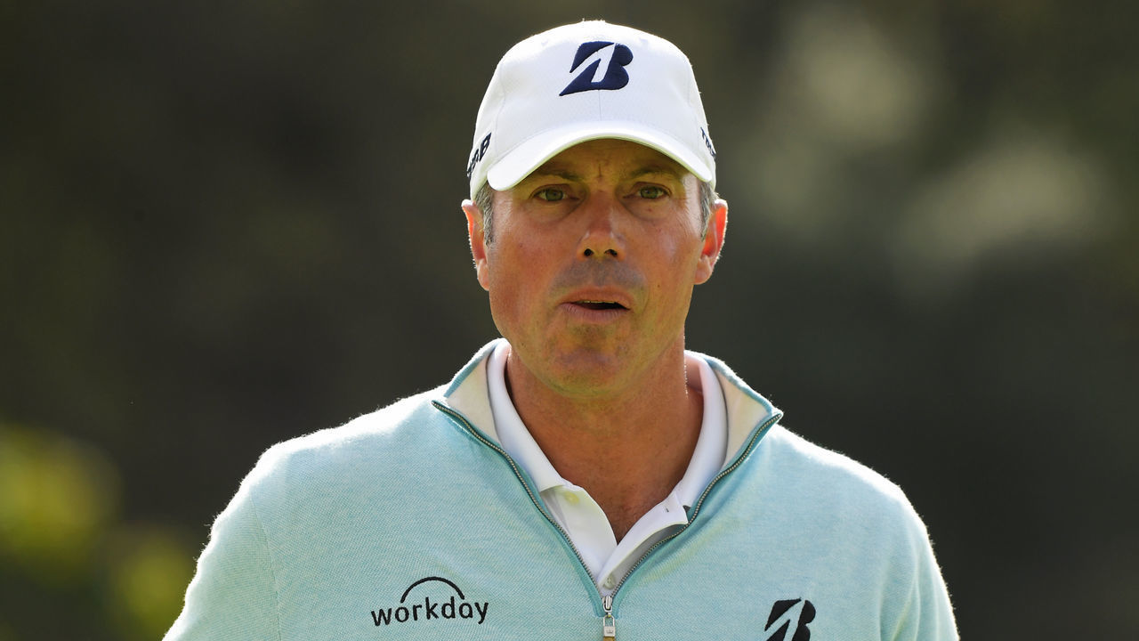 PACIFIC PALISADES, CALIFORNIA - FEBRUARY 15: Matt Kuchar walks off the 8th hole during the continuation of the first round of the Genesis Open at Riviera Country Club on February 15, 2019 in Pacific Palisades, California
