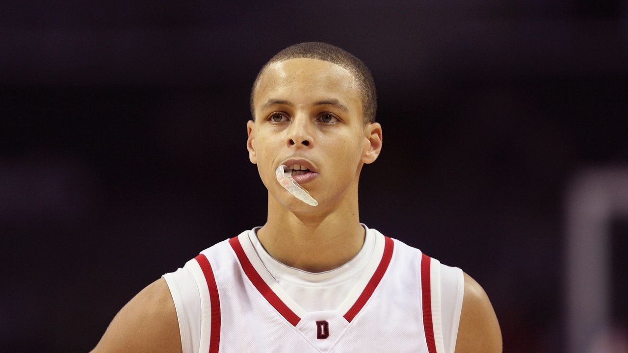 CHARLOTTE, NC - DECEMBER 6: Stephen Curry #30 of the Davidson Wildcats looks on during the game against the North Carolina State Wolfpack at Time Warner Cable Arena on December 6, 2008 in Charlotte, North Carolina.
