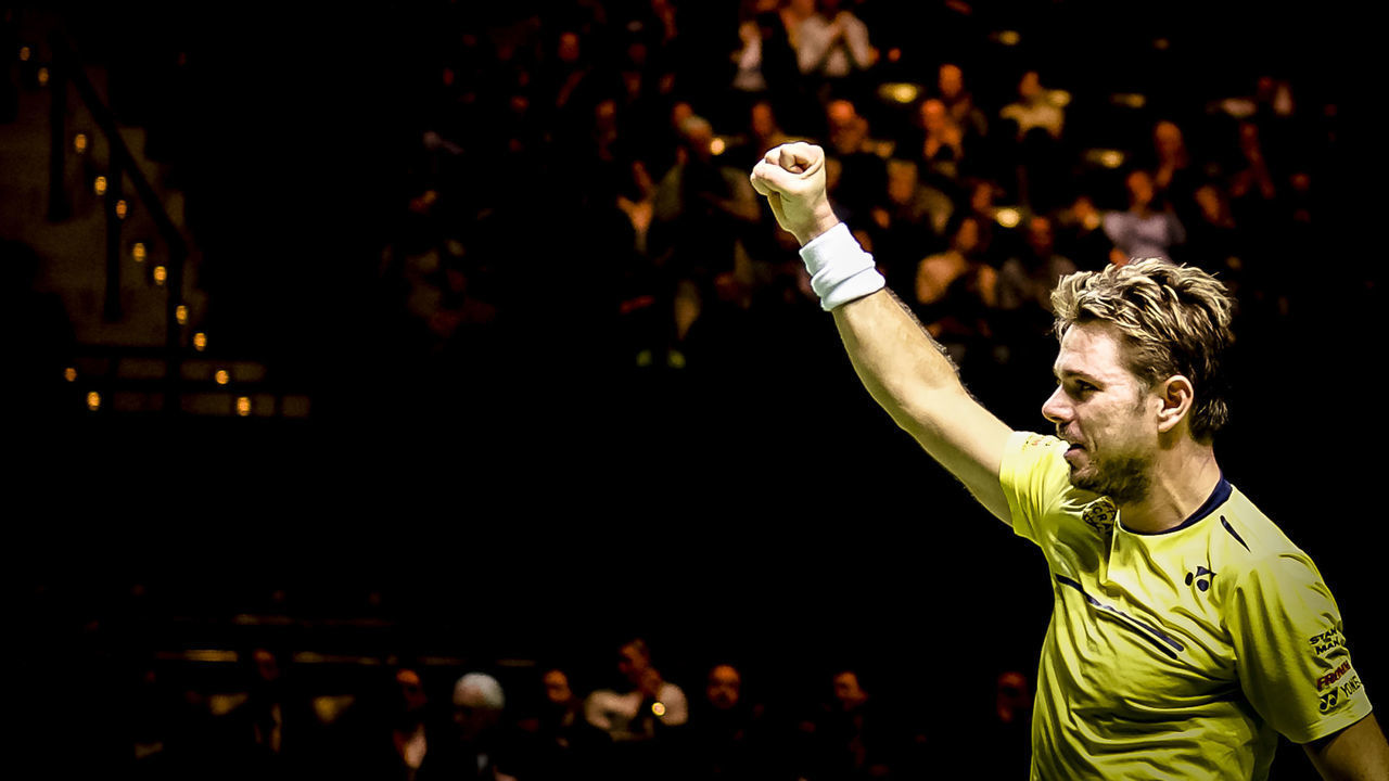 ROTTERDAM, NETHERLANDS - FEBRUARY 16: ABN Amro WTT Stan WAWRINKA during the ABN AMRO World Tennis Tournament at the Ahoy Rotterdam on February 16, 2019 in Rotterdam Netherlands