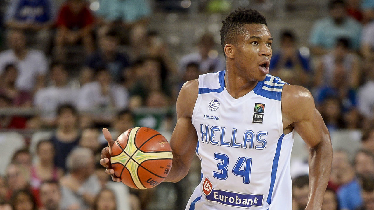 PALA ALPITUR, TURIN, ITALY - 2016/07/04: Giannis Antetokounmpo in action during the basketball FIBA Olympic qualifying tournament match beetwen Greece and Iran. Greece national team wins 78-53 over Iran national team.