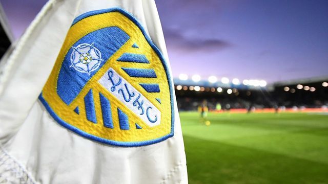 LEEDS, ENGLAND - FEBRUARY 02: Detailed view of Leeds United crest is seen on corner flag prior to the Sky Bet Championship match between Leeds United and Norwich City at Elland Road on February 02, 2019 in Leeds, England.