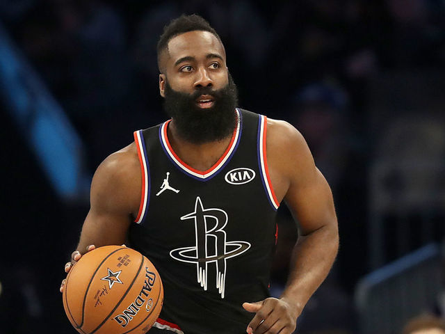 CHARLOTTE, NORTH CAROLINA - FEBRUARY 17: James Harden #13 of the Houston Rockets and Team LeBron dribbles as they take on Team Giannis during the NBA All-Star game as part of the 2019 NBA All-Star Weekend at Spectrum Center on February 17, 2019 in Charlotte, North Carolina. Team LeBron won 178-164. NOTE TO USER: User expressly acknowledges and agrees that, by downloading and/or using this photograph, user is consenting to the terms and conditions of the Getty Images License Agreement.