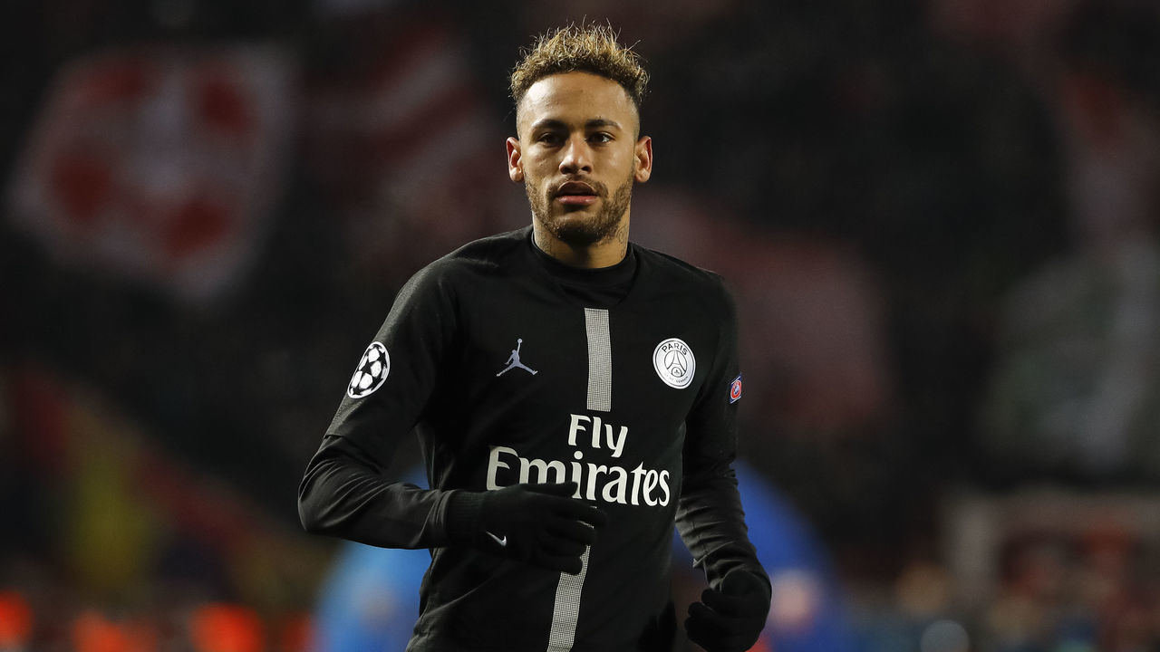 BELGRADE, SERBIA - DECEMBER 11: Neymar of Paris Saint-Germain looks on during the UEFA Champions League Group C match between Red Star Belgrade and Paris Saint-Germain at Rajko Mitic Stadium on December 11, 2018 in Belgrade, Serbia.