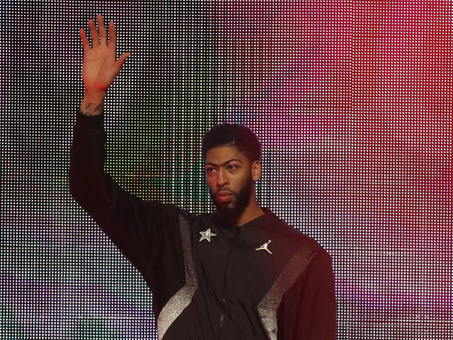 CHARLOTTE, NC - FEBRUARY 17: Anthony Davis #23 of Team LeBron is introduced during the 2019 NBA All-Star Game on February 17, 2019 at the Spectrum Center in Charlotte, North Carolina. NOTE TO USER: User expressly acknowledges and agrees that, by downloading and/or using this photograph, user is consenting to the terms and conditions of the Getty Images License Agreement. Mandatory Copyright Notice: Copyright 2019 NBAE