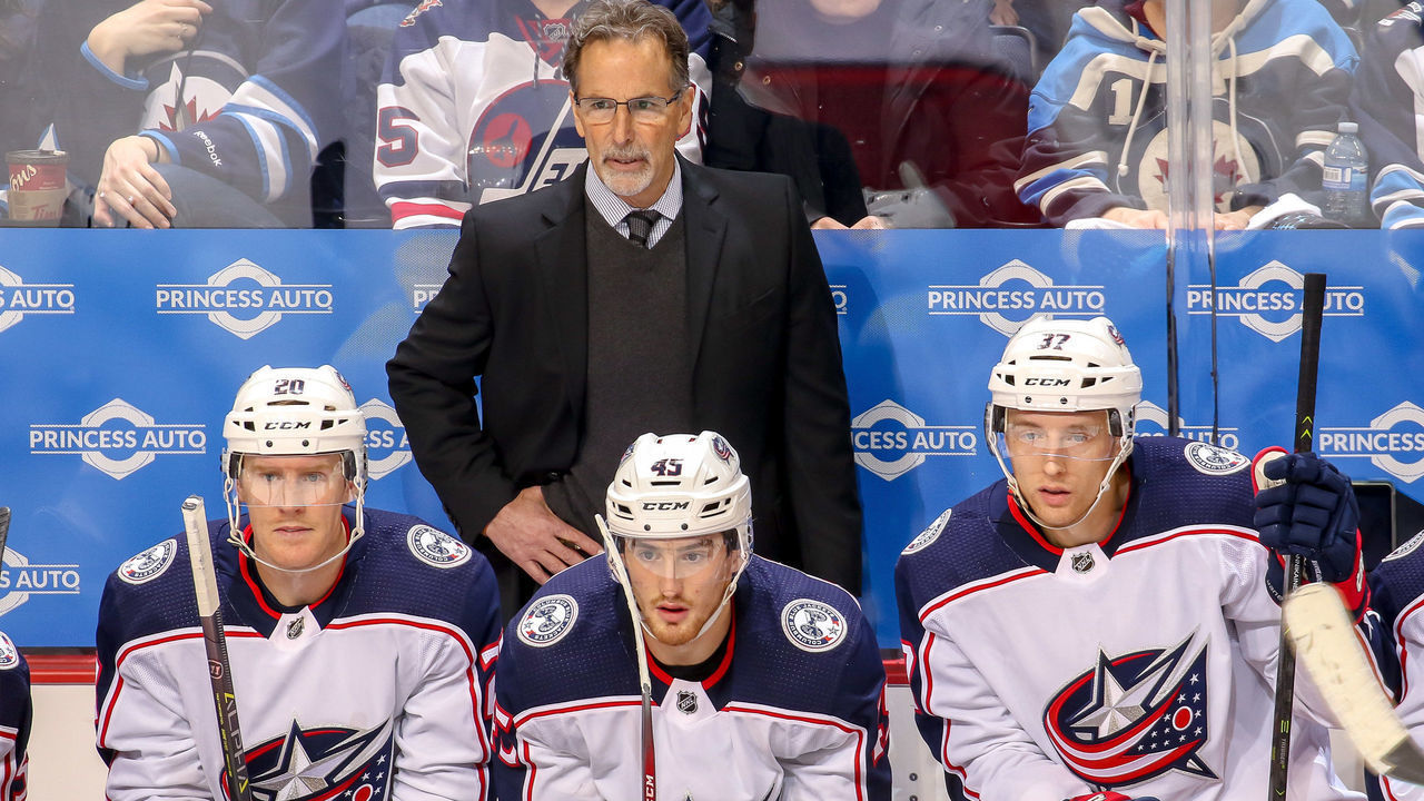 WINNIPEG, MB - JANUARY 31: Head Coach John Tortorella of the Columbus Blue Jackets looks on from the bench during third period action against the Winnipeg Jets at the Bell MTS Place on January 31, 2019 in Winnipeg, Manitoba, Canada.