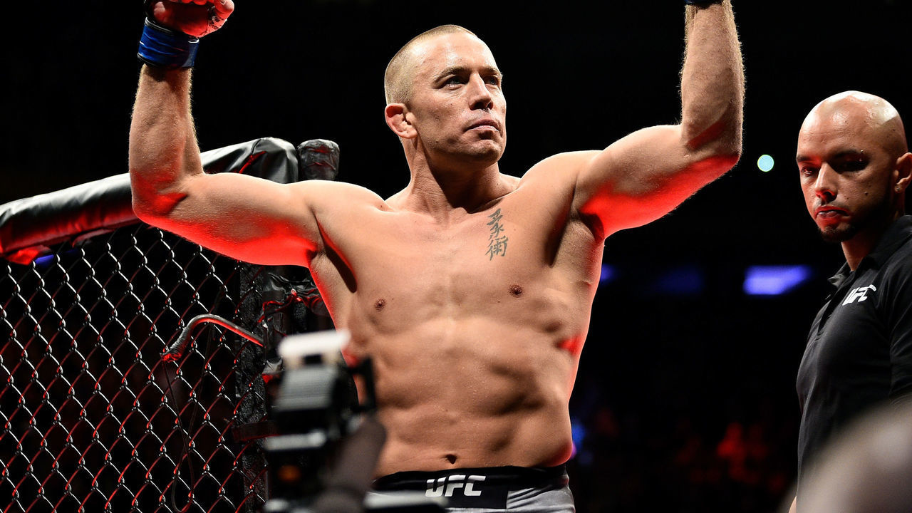 NEW YORK, NY - NOVEMBER 04: Georges St-Pierre of Canada prepares to enter the Octagon prior to facing Michael Bisping of England in their UFC middleweight championship bout during the UFC 217 event inside Madison Square Garden on November 4, 2017 in New York City.