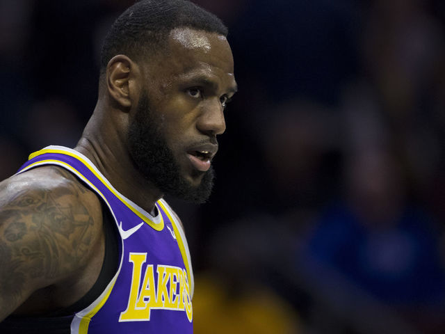 PHILADELPHIA, PA - FEBRUARY 10: LeBron James #23 of the Los Angeles Lakers looks on against the Philadelphia 76ers at the Wells Fargo Center on February 10, 2019 in Philadelphia, Pennsylvania. The 76ers defeated the Lakers 143-120.