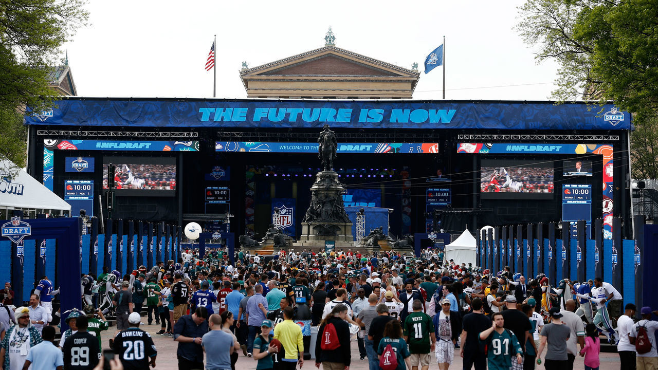 PHILADELPHIA, PA - APRIL 27: Fans attend the NFL Draft Experience prior to the first round of the 2017 NFL Draft at the Philadelphia Museum of Art on April 27, 2017 in Philadelphia, Pennsylvania.