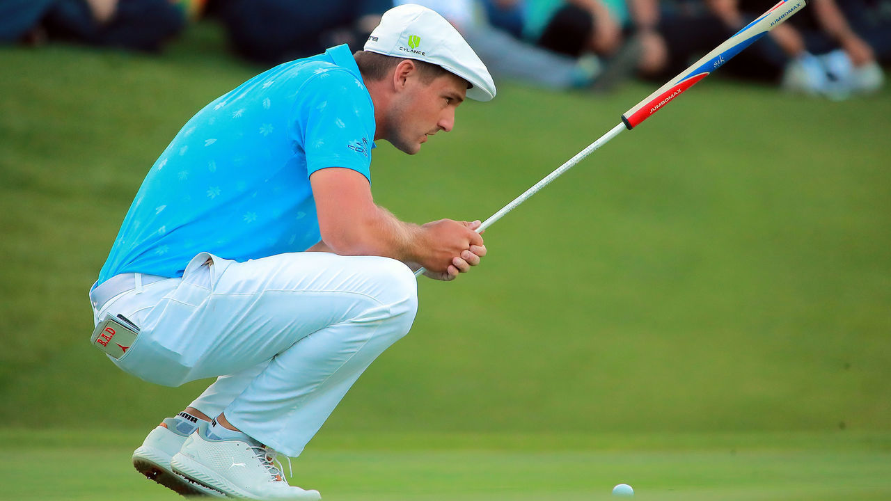 MEXICO CITY, MEXICO - FEBRUARY 21: Bryson DeChambeau of the United States lines up a putt on the 17th green during the first round of World Golf Championships-Mexico Championship at Club de Golf Chapultepec on February 21, 2019 in Mexico City, Mexico.