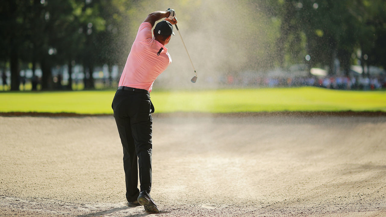 MEXICO CITY, MEXICO - FEBRUARY 22: Tiger Woods of the United States plays his second shot on the ninth hole during the second round of World Golf Championships-Mexico Championship at Club de Golf Chapultepec on February 22, 2019 in Mexico City, Mexico.