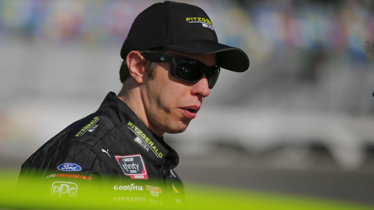 DAYTONA, FL - FEBRUARY 16: Brad Keselowski, driver of the #12 Team Penske Fitzgerald Ford, during qualifying for the NASCAR Racing Experience 300 on February 16, 2019 at Daytona International Speedway in Daytona Beach, Fl.