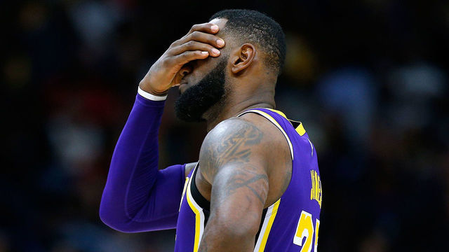 NEW ORLEANS, LOUISIANA - FEBRUARY 23: LeBron James #23 of the Los Angeles Lakers reacts during the second half against the New Orleans Pelicans at the Smoothie King Center on February 23, 2019 in New Orleans, Louisiana.