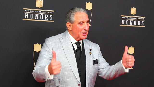 ATLANTA, GA - FEBRUARY 02: Arthur Blank gives two thumbs up as he poses for photos on the red carpet at the NFL Honors on February 2, 2019 at the Fox Theatre in Atlanta, GA.