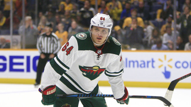 NASHVILLE, TN - OCTOBER 15: Minnesota Wild right wing Mikael Granlund (64) is shown during the NHL game between the Nashville Predators and the Minnesota Wild, held on October 15, 2018, at Bridgestone Arena in Nashville, Tennessee.