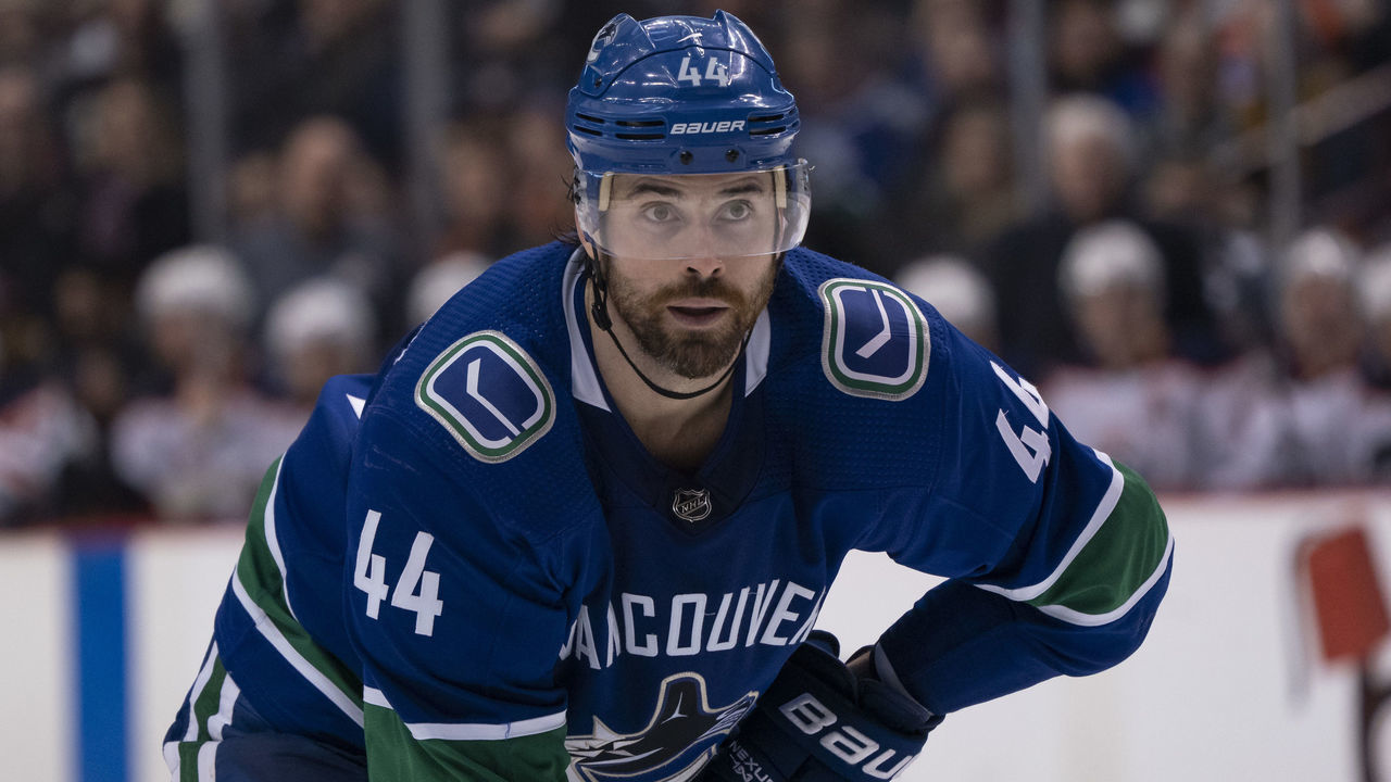 VANCOUVER, BC - JANUARY 16: Erik Gudbranson #44 of the Vancouver Canucks in NHL action against the Edmonton Oilers on January, 16, 2019 at Rogers Arena in Vancouver, British Columbia, Canada.