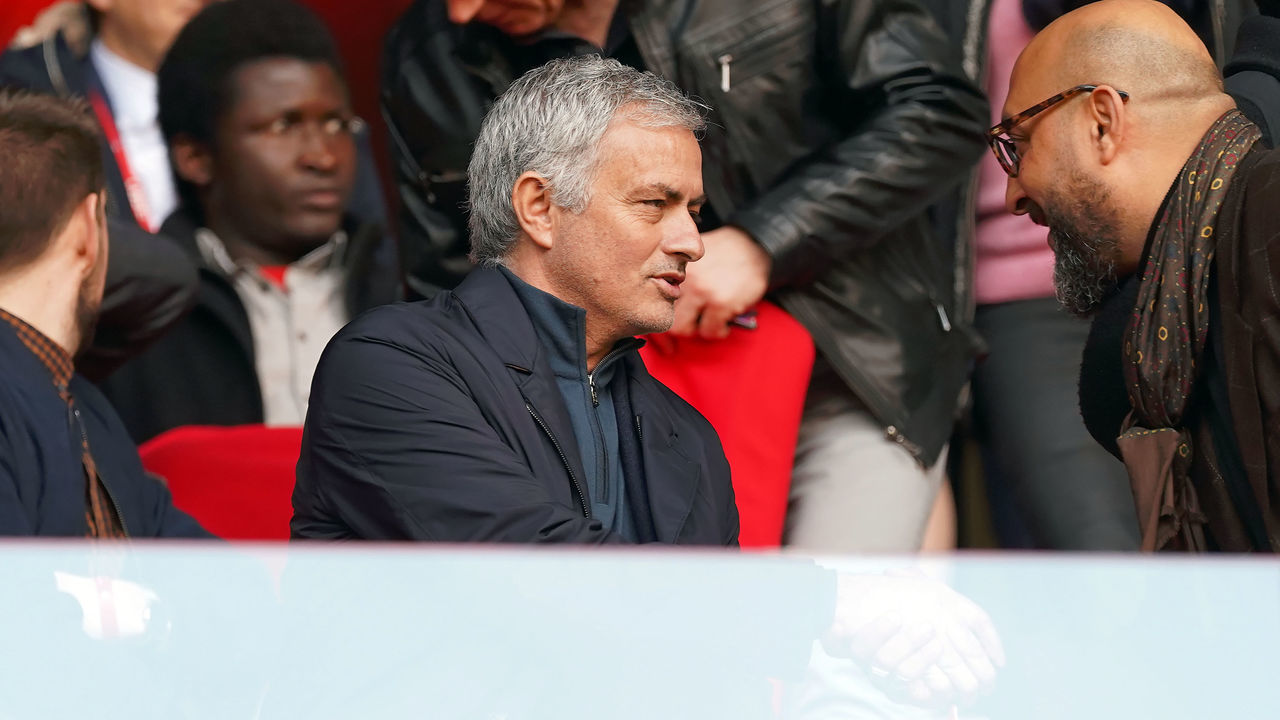 LILLE, FRANCE - FEBRUARY 17: Former Manchester United head coach Jose Mourinho during the Ligue 1 match between Lille and Montpellier at Stade Pierre Mauroy on February 17, 2019 in Lille, France.