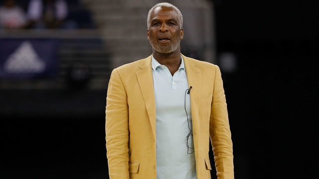 DULUTH, GA - AUGUST 10: Head coach Charles Oakley of the Killer 3s looks on against 3's Company during week eight of the BIG3 three on three basketball league at Infinite Energy Arena on August 10, 2018 in Duluth, Georgia.