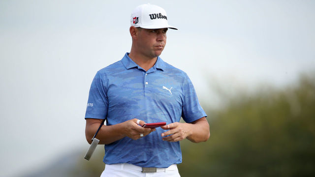 SCOTTSDALE, ARIZONA - JANUARY 31: Gary Woodland looks on from the 11th green during the first round of the Waste Management Phoenix Open at TPC Scottsdale on January 31, 2019 in Scottsdale, Arizona.