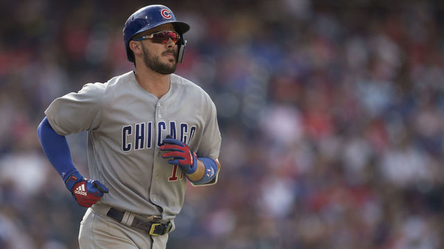 PHILADELPHIA, PA - SEPTEMBER 2: Kris Bryant #17 of the Chicago Cubs in action against the Philadelphia Phillies at Citizens Bank Park on September 2, 2018 in Philadelphia, Pennsylvania.