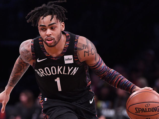 NEW YORK, NY - NOVEMBER 17: D'Angelo Russell #1 of the Brooklyn Nets handles the ball during the game against the Los Angeles Clippers at Barclays Center on November 17, 2018 in the Brooklyn borough of New York City.