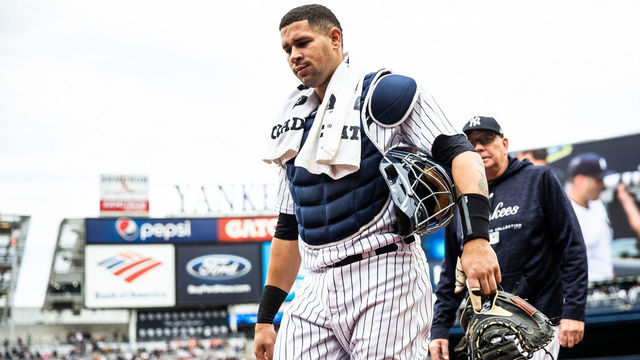 NEW YORK, NY - SEPTEMBER 22: Gary Sanchez #24 of the New York Yankees walks to the dugout during the game against the Baltimore Orioles at Yankee Stadium on Saturday, September 22, 2018 in the Bronx borough of New York City.