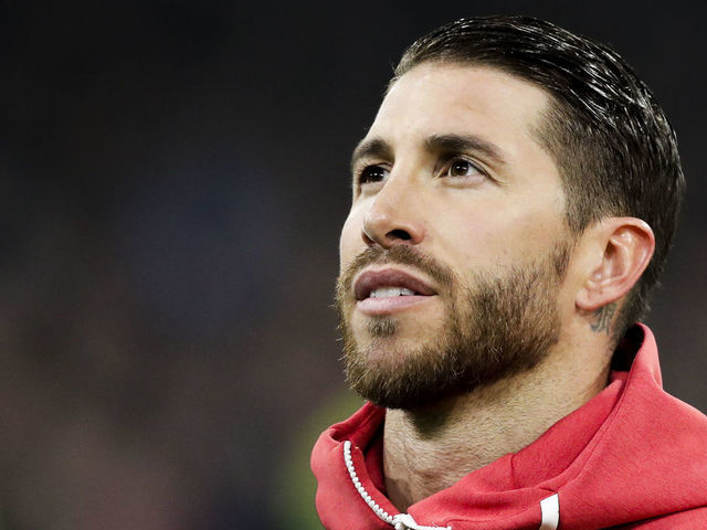 AMSTERDAM, NETHERLANDS - FEBRUARY 13: Sergio Ramos of Real Madrid during the UEFA Champions League match between Ajax v Real Madrid at the Johan Cruijff Arena on February 13, 2019 in Amsterdam Netherlands