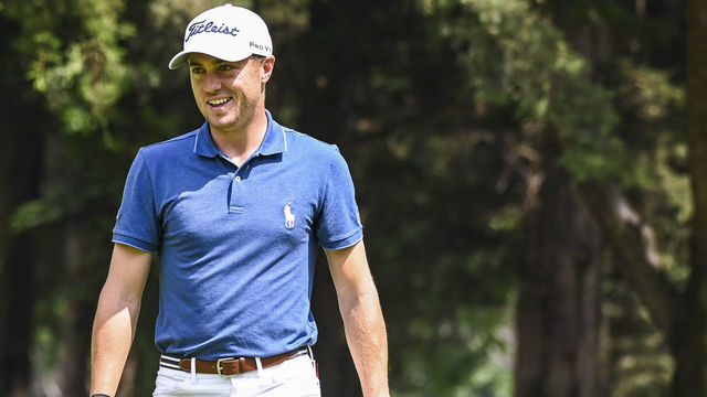 MEXICO CITY, MEX - FEBRUARY 24: Justin Thomas smiles after making a birdie putt on the third hole green during the final round of the World Golf Championships - Mexico Championship at Club de Golf Chapultepec on February 24, 2019 in Mexico City, Mexico.