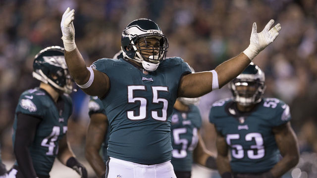 PHILADELPHIA, PA - DECEMBER 03: Brandon Graham #55 of the Philadelphia Eagles encourages the crowd to get loud against the Washington Redskins at Lincoln Financial Field on December 3, 2018 in Philadelphia, Pennsylvania.