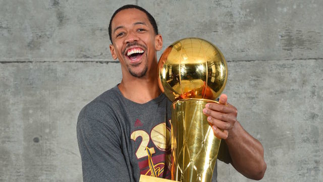 OAKLAND, CA - JUNE 19: Channing Frye #9 of the Cleveland Cavaliers poses for a portrait after winning the NBA Championship against the Golden State Warriors during the 2016 NBA Finals Game Seven on June 19, 2016 at ORACLE Arena in Oakland, California. Mandatory Copyright Notice: Copyright 2016 NBAE