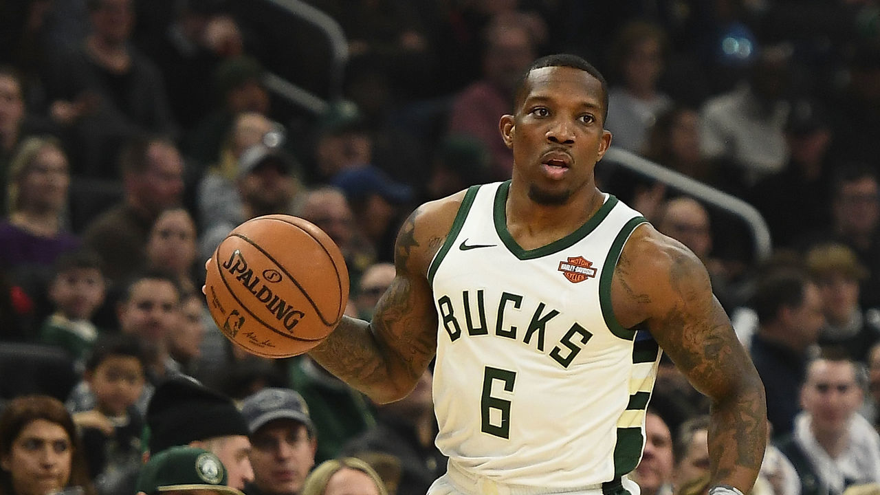 MILWAUKEE, WISCONSIN - FEBRUARY 09: Eric Bledsoe #6 of the Milwaukee Bucks handles the ball during a game against the Orlando Magic at Fiserv Forum on February 09, 2019 in Milwaukee, Wisconsin.